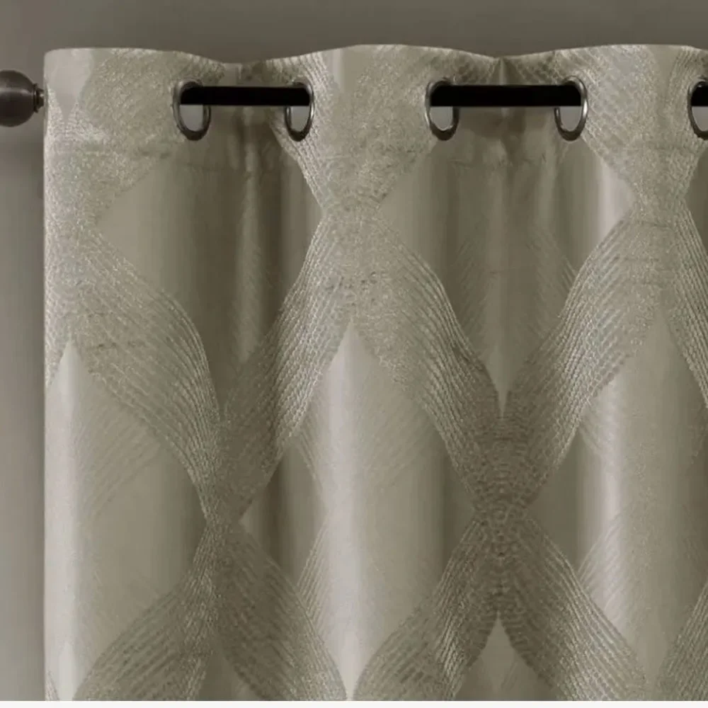 Elegant Cream Patterned Blackout Curtains